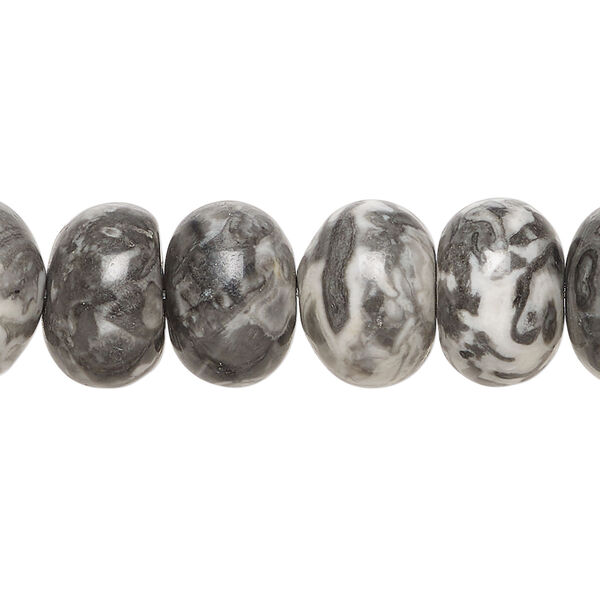 Picasso marble 1pkg1, rondelle bead natural, 15 inch 14x10mm image number 0