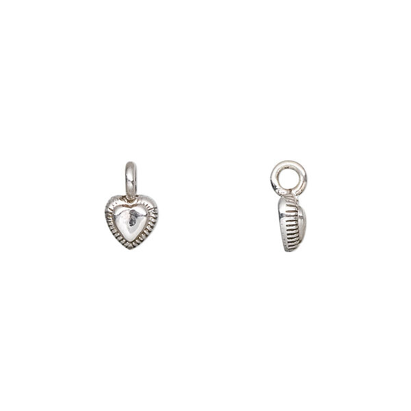 Charm, sterling silver, 5x5mm heart. Sold per pkg of 2. image number 0
