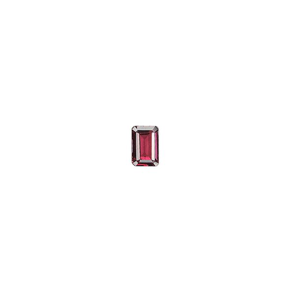 Rhodolite garnet 1pkg1, hand-cut faceted emerald-cut gem natural 6x4mm image number 0