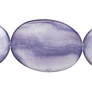 Mother-of-pearl shell 1pkg1, flat oval bead 14 inch purple 35x25mm