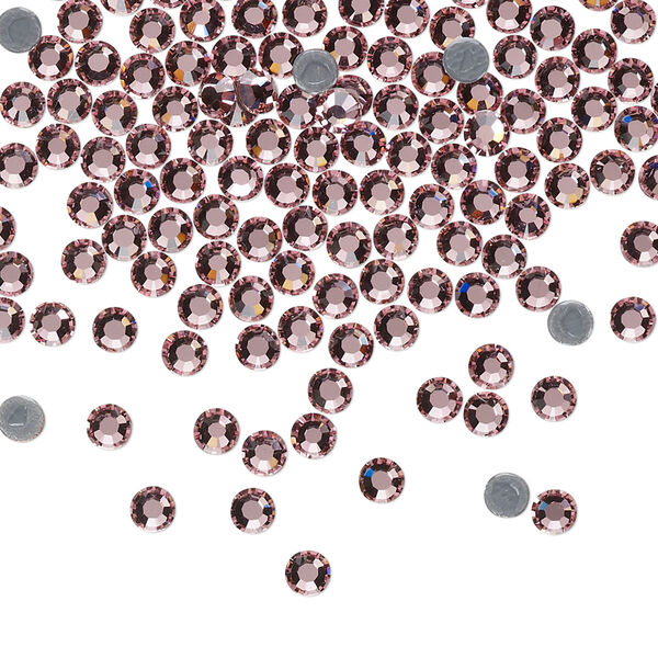 Flat back, Dance With Me™ crystal hotfix rhinestone, light rose, foil back, 3-3.2mm rose, SS12. Sold per pkg of 144 (1 gross). image number 0