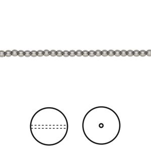 Pearl 100pk dark grey, Crystal Passions® 2mm round 5810