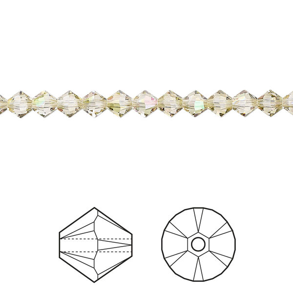 Bead 48pk crystal luminous green, Crystal Passions® 4mm bicone 5328 image number 0