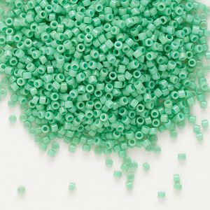Seed bead, Delica®, glass, pkg/50g, #11 round, Duracoat® opaque outside dyed sea opal (DB-2125).