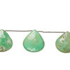 Chrysoprase 1pkg5, hand-cut top-drilled faceted puffed teardrop bead, 25x23mm-31x30mm image number 0
