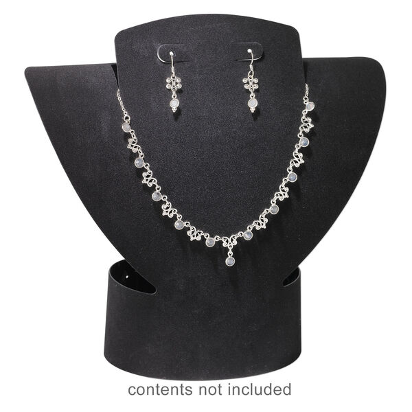 Display, foldable, necklace and earring, acrylic, flocked black, 8-3/4 x 8-1/2 x 3-1/2 inches assembled. Sold individually. image number 2