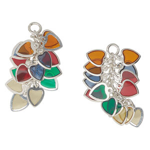 Focal 1pkg2, steel and epoxy, multicolored, 32x16mm heart cluster.