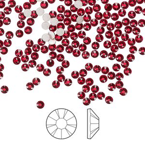 Flat back 1440pk light Siam foil back, Preciosa MAXIMA Czech crystal hotfix rhinestone 2.3-2.5mm chaton rose round SS8