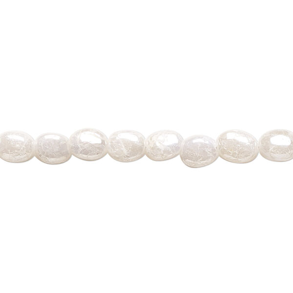 Bead, sillimanite (coated), 6x5mm-8x7mm hand-cut puffed oval, C+ grade, Mohs hardness 2 to 2-1/2. Sold per 15-1/2" to 16" strand. image number 0