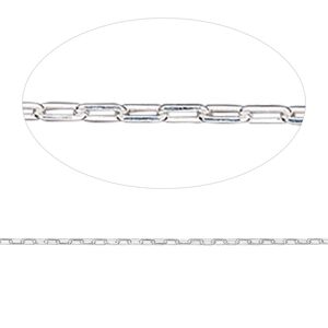 Chain 1pkg1 sterling silver cable, 0.9mm long, Gossamer™ 5 foot unfinished
