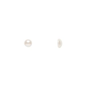 Cabochon 144pk crystal cream pearl, Crystal Passions® 3.8-4mm hotfix SS16 2080/4