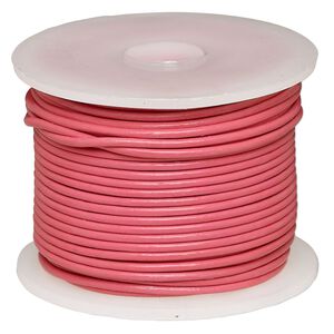 Cord, leather (dyed), pink, 1.4-1.6mm round. Sold per 25-yard spool.
