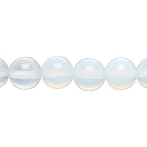 Bead, sea "opal" (glass), translucent to semitranslucent, 10mm round. Sold per 15-1/2" to 16" strand.