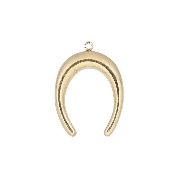 Charm, 14Kt gold-filled, 21x17mm single-sided naja. Sold individually. image number 0