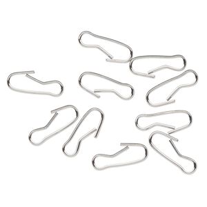 Clasp, snap hook, antique silver-finished steel, 17x7mm. Sold per pkg of 10.