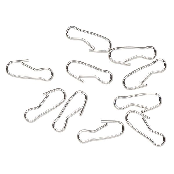 Clasp, snap hook, antique silver-finished steel, 17x7mm. Sold per pkg of 10. image number 0
