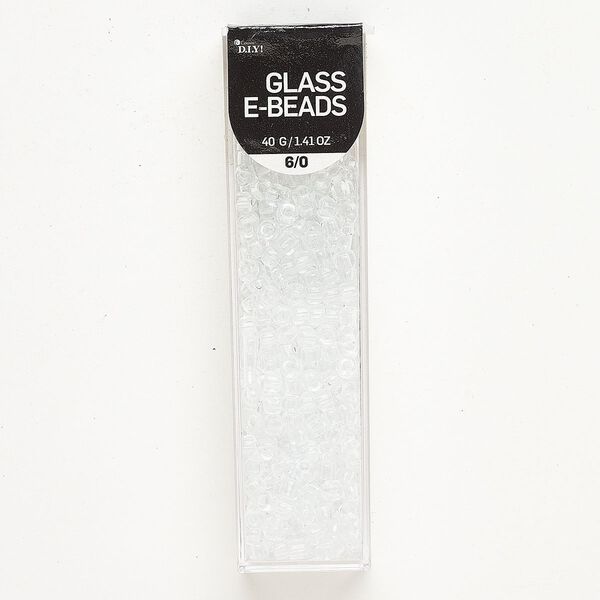 Seed bead, glass, 40g, clear, #6 round. image number 0