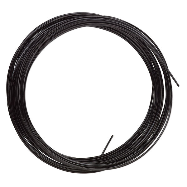 Wire, ParaWire™, black enamel copper, square, 21 gauge. Sold per 7-yard section. image number 0
