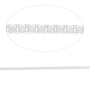 Chain 1pkg1 sterling silver Venetian box, 1.5mm, Gossamer™ 50 foot unfinished