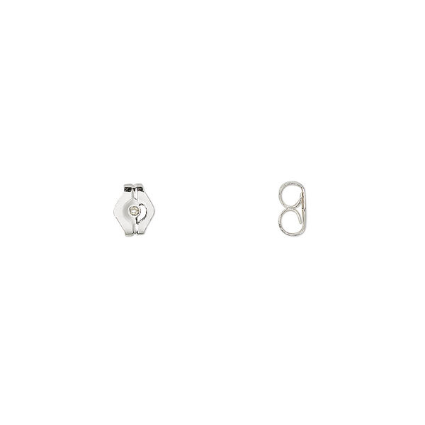 Earnut, sterling silver, 5x4mm. Sold per pkg of 20 pairs. image number 0