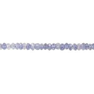 Iolite 1pkg1, hand-cut faceted rondelle / saucer bead natural 13 inch 3x1mm/3x1mm