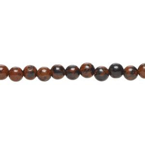 Mahogany obsidian 1pkg1, round bead natural 15.5-16 inch 5mm