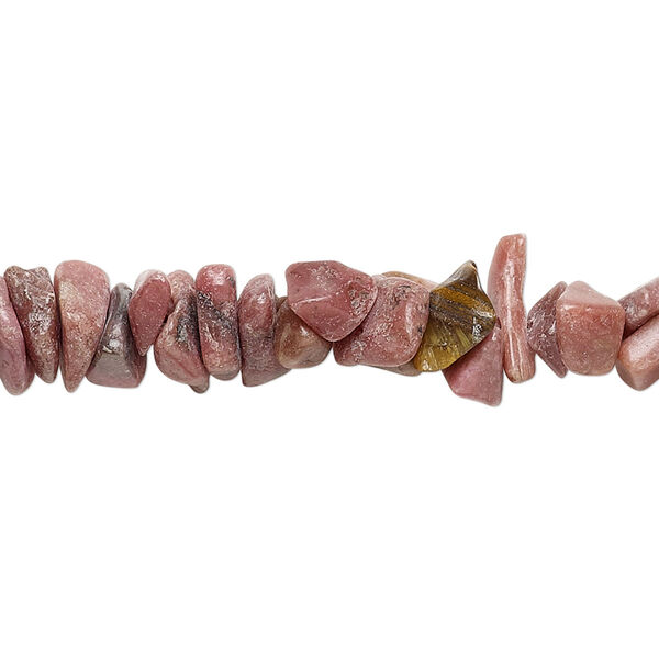 Bead, rhodonite (natural), small chip (4x2mm-7x4mm), Mohs hardness 5-1/2 to 6-1/2. Sold per 15 to 16-inch strand. image number 0