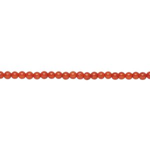 Bead, bamboo coral (dyed), red, 2mm hand-cut round, B- grade, Mohs hardness 3-1/2 to 4. Sold per 15-1/2" to 16" strand.