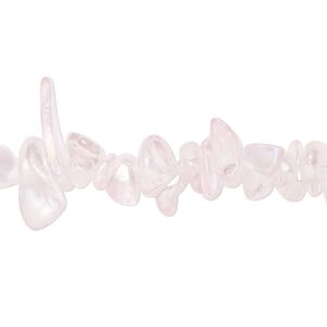 Bead, glass, translucent light pink AB, medium chip with 0.6-0.8mm hole. Sold per 32-inch strand, approximately 290-320 beads.