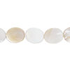 Mother-of-pearl shell 1pkg1, flat oval bead 15 inch 12x10mm image number 0