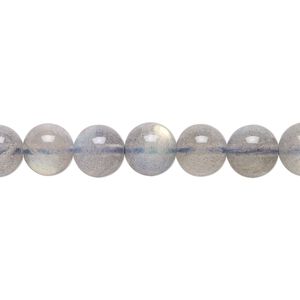 Labradorite 1pkg1, semi-round bead natural 7 inch 7.5-8mm