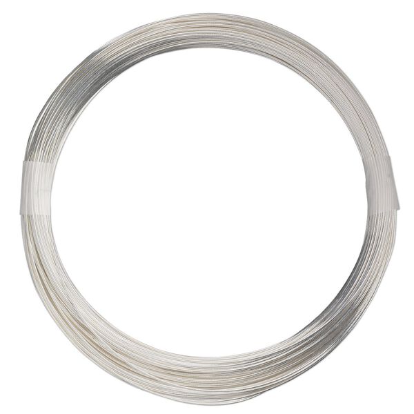 Wire, sterling silver-filled, half-hard, round, 20 gauge. Sold per 100-foot spool. image number 0