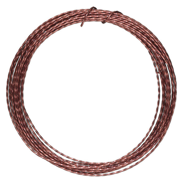 Wire, ParaWire™, antiqued copper, twisted square, 18 gauge. Sold per 8-foot section. image number 0