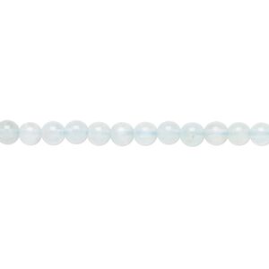 Aquamarine 1pkg1, round bead 15.5-16 inch 4mm