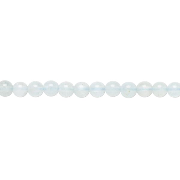 Aquamarine 1pkg1, round bead 15.5-16 inch 4mm image number 0