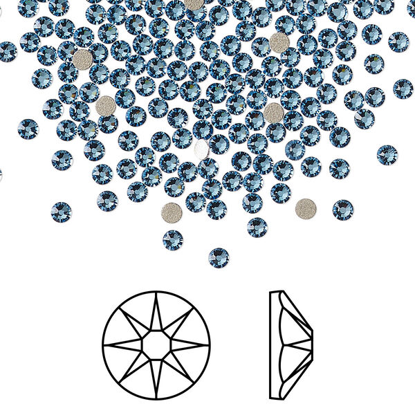Flat back 1440pk ice blue foil back, Swarovski® ReCreated™ 2.1 to 2.3mm XILION rose round SS7 2058 image number 0