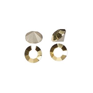 Chaton 48pk crystal aurum foil back, Preciosa MAXIMA Czech crystal rhinestone 8.16-8.41mm 15-cut faceted round SS39