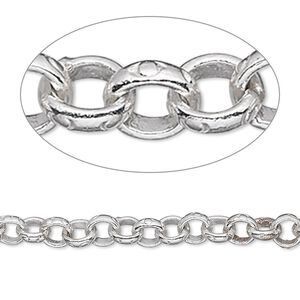 Extender chain 1pkg1 sterling silver rolo, 4.5mm engraved, Hill Tribes 2 inch unfinished