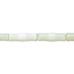 Bead, cat's eye glass (fiber optic glass), sea green, 17x5mm-17x7mm vase. Sold per 14-inch strand, approximately 20 beads.