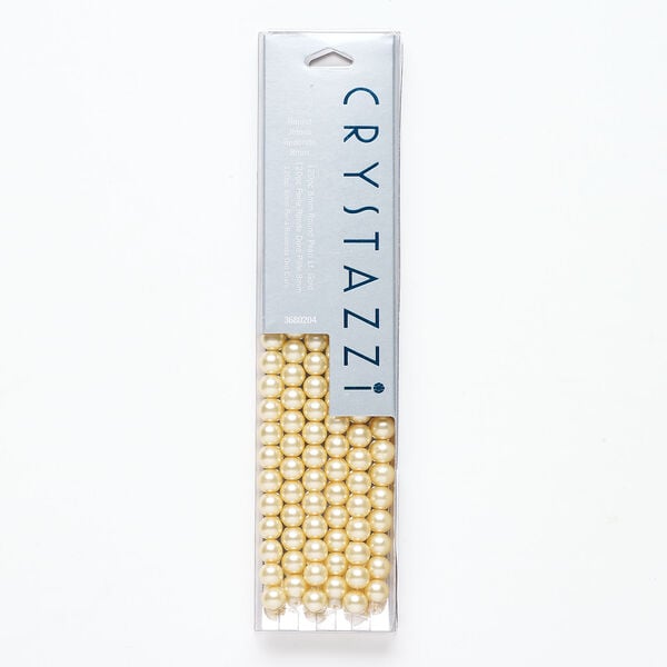 Bead, crystal pearl 1pkg120, light gold, 8mm round. image number 0