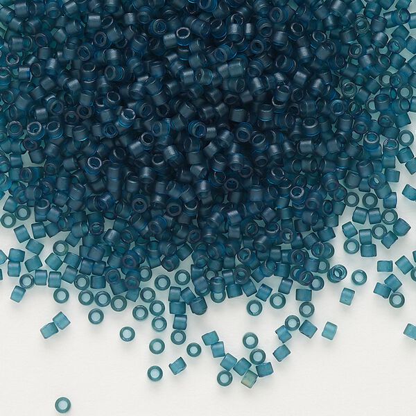 Seed bead, Delica®, glass, pkg/250g, #11 round, translucent matte dark teal light topaz (DB-0788). image number 0