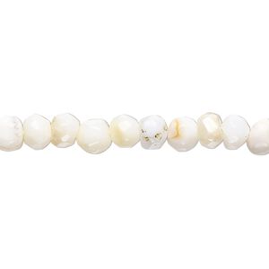 White opal 1pkg1, hand-cut faceted rondelle bead natural 14 inch 5x3mm-6x5mm