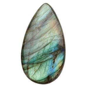 Labradorite 1pkg1, calibrated pear cab natural 40x22mm