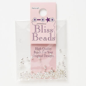 Crimp bead, silver-finished brass, 2mm round, 1.3mm inner diameter. Sold per pkg of 100.