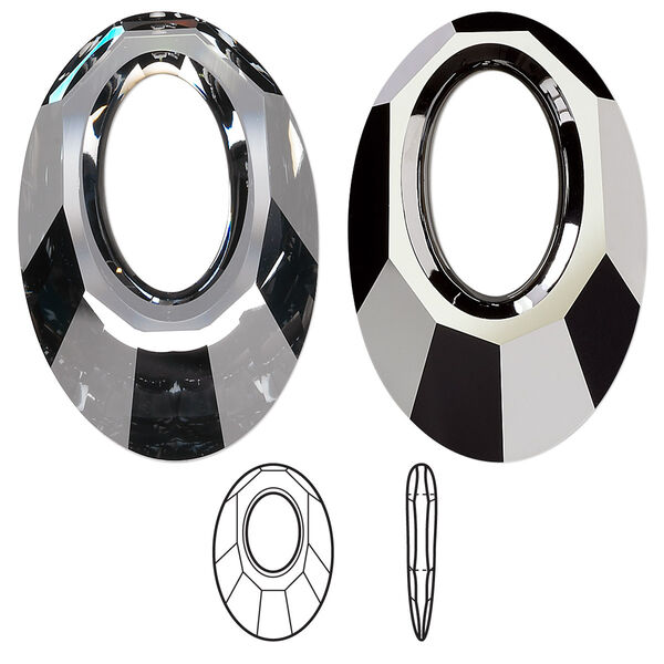 Focal 1pk crystal silver night, Crystal Passions® 30x20mm pendant helios 6040 image number 0