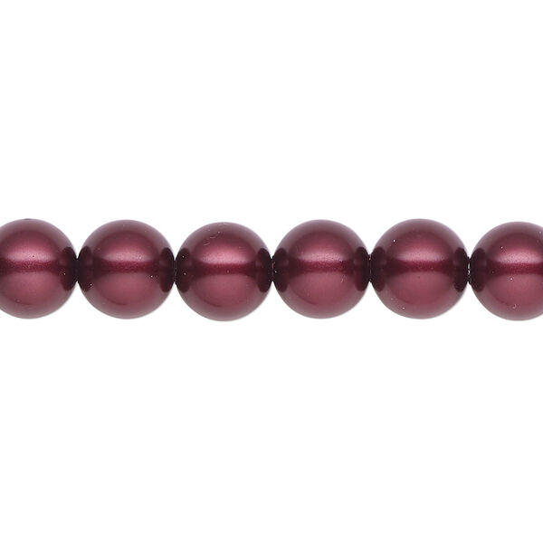 Pearl 2pk bordeaux, Celestial Crystal® 8mm round 15.5-16 inch image number 0