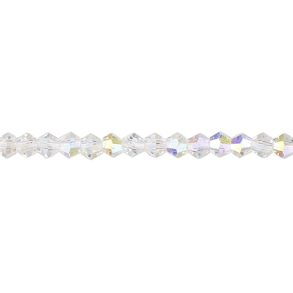 Bead 1pk transparent clear AB, Celestial Crystal® 4mm bicone 15.5-16 inch image number 0