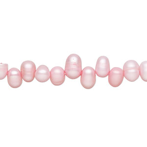 Freshwater pearl 1pkg1, top-drilled rice, 15 inch blush 5x4mm-8x5mm cultured