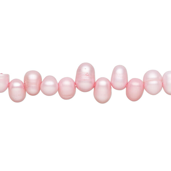 Freshwater pearl 1pkg1, top-drilled rice, 15 inch blush 5x4mm-8x5mm cultured image number 0