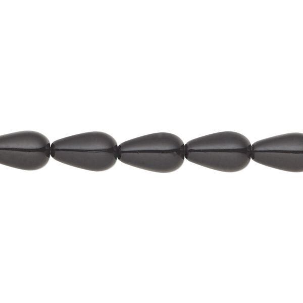 Pearl 10pk magic black, Preciosa Czech crystal 10x6mm pear image number 0